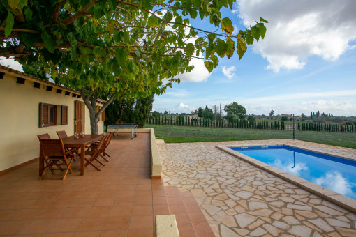 Terraza y piscina