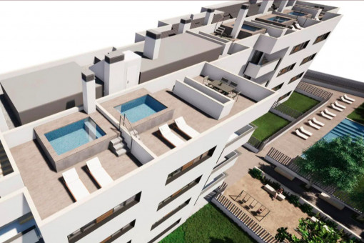 Nuevo complejo residencial con piscina comunitaria y parque infantil en Cala Ratjada - Piso en 1ª planta