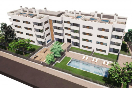 Nuevo complejo residencial con piscina comunitaria y parque infantil en Cala Ratjada - Piso en 2ª planta